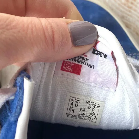 Vans Old Skool -Blue Suede - Kids Size 4 - Picture 6 of 6